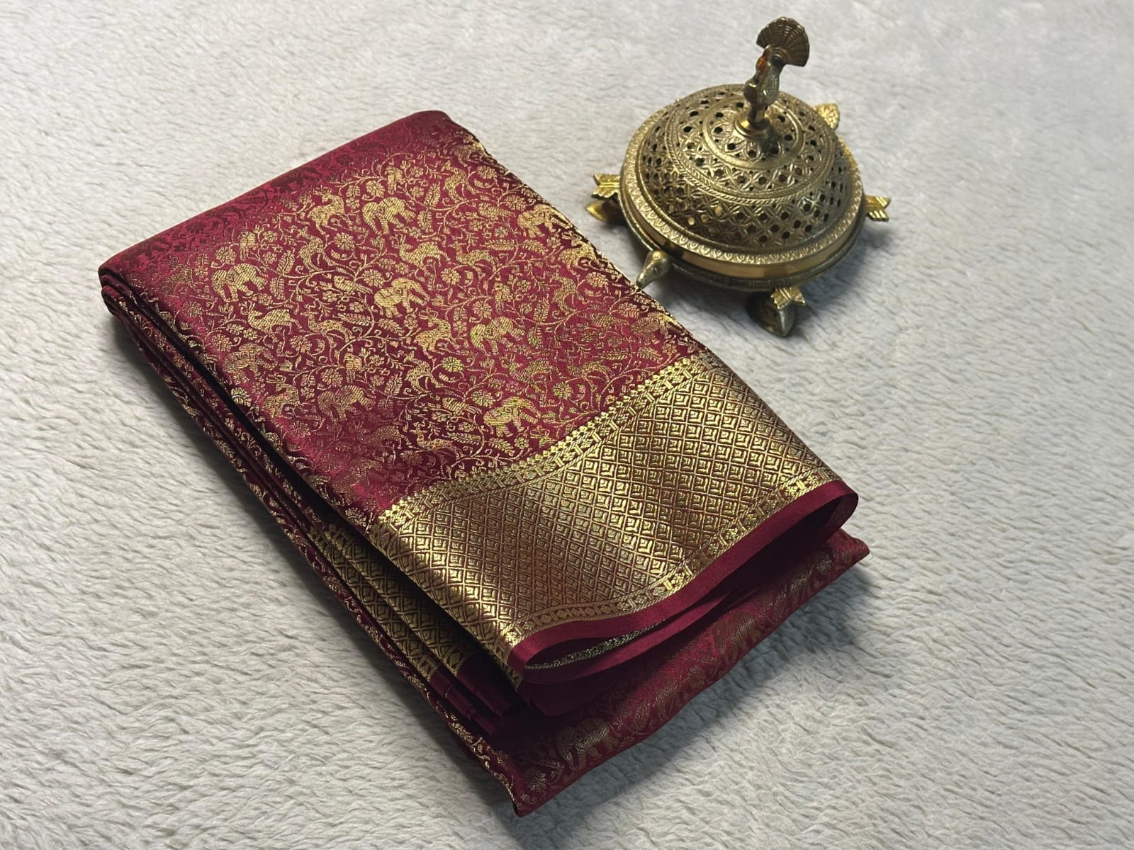 Sharvani Mysore Silk Saree-Maroon